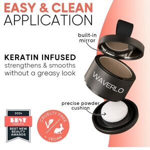Waverlo Keratin Infused Root Cover Powder Cushion - Med Brown